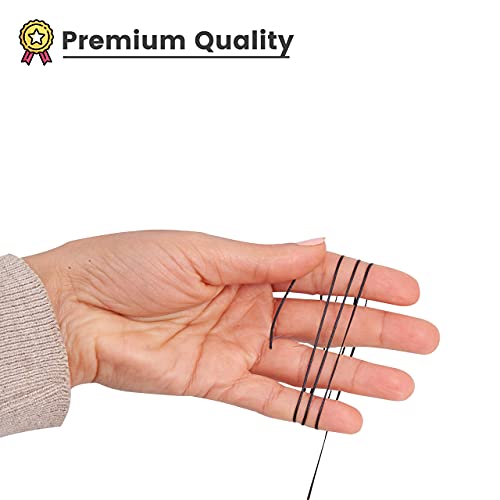 Waxed Thread, Strong Thread for Leather, Upholstery, Shoe, Bag, incl. Needle (Colour: Black) - color: Black