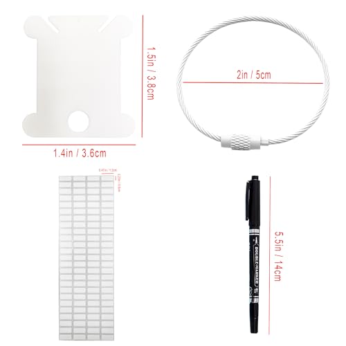 Embroidery Floss Bobbins, 120Pcs Embroidery Thread Organizer Cross Stitch Supplies Thread Holder Sewing Storage Plastic Cards with Pen and Label and Storage Loop