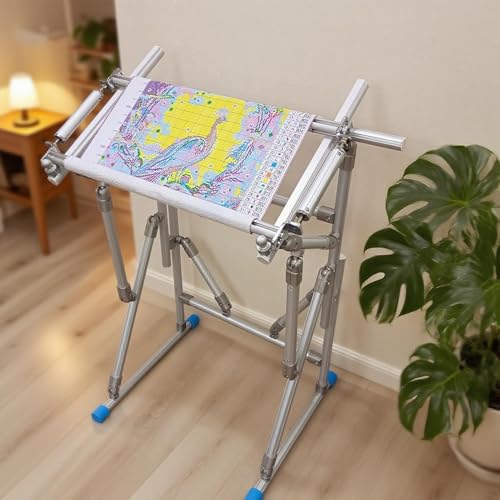 Couple Embroidery Art Cross-Stitch Stand Embroidery Frame Stand Aluminum Alloy Embroidery Frame Stand Adjustable Cross-Stitch Stand Suitable for Embroidery and Sewing (Floor-Standing) - style: Floor-Standing