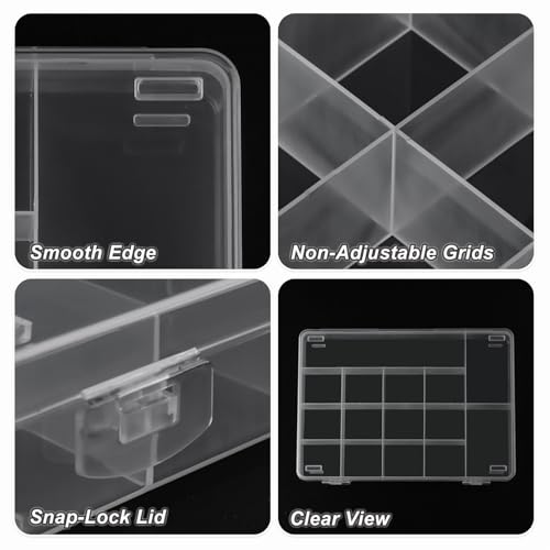 SUTOKAKA 15 Grids Plastic Organizer Storage Box for Jewelry - size: 15