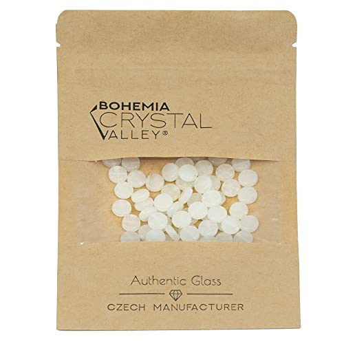 0.88oz (ab. 70pcs) Flat Round Coin 1-Hole Glass Beads, 0.31 inch (8mm), Czech Republic, Dirty White - Glow in the Dark Bright Blue - color: Coin, White - Glow Blue