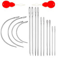 Heavy Duty Hand Sewing Needles Kit, 14 PCS with 10 Leather & 4 Curved Needles for Home Upholstery, Carpet Canvas Repair - color: 14PCS&7SIZE