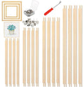 Needlepoint Stretcher Bars Wooden Adjustable Frame Set for Embroidery and Cross Stitch Canvas Stretcher Frame with Multiple Sizes Thumb Tacks and Remover Tool Needlepoint Canvas Holder