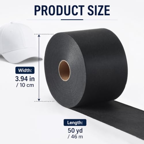 Tegeme Caps Tear Away Embroidery Stabilizer 4'' x 50 yd Roll,Black - color: Black