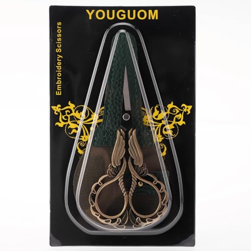YOUGUOM Embroidery Scissors with Cover, Mini Sewing Shears - color: Bronze