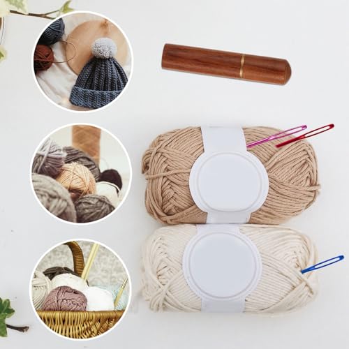 12pcs Large Eye Sewing Needles Kit, Aluminum Large-Eye Blunt Needles with Bent Tapestry Needles & Wooden Needle Case Hand Knitting Needles for Crochet Quilting Beading Projects