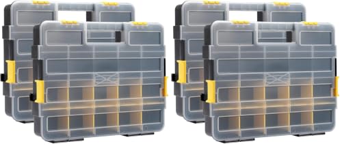 MIXPOWER 2 Pieces 34-Compartment Toolbox Organizer sets, 20 Removable Dividers, Black/Yellow, 2 Pieces Set, Excellent for Screws, Nuts, Small Parts (Pack of 2) - size: Black/Yellow (Pack of 2)