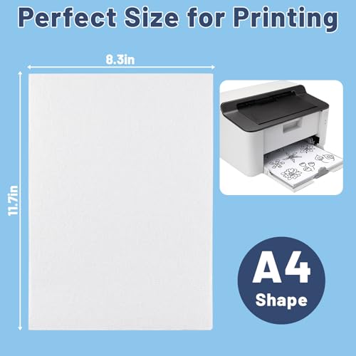 Sticky Water Soluble Embroidery Stabilizer 16PCS 8.3" x 11.7" Printable Wash Away Paper Stabilizer Allowed for Print or Draw Patterns Embroidery Transfer Paper for Hand & Machine Embroidery