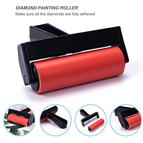 Suptikes 22 Pieces 5D Diamonds Painting Tools and Accessories Kits with Diamond Painting Roller and Diamond Embroidery Box for Adults or Kids - color: Red