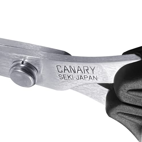 CANARY Spring Loaded Craft Scissors with Cover 7.2" [Long Blade], Made in JAPAN, Razor Sharp Japanese Stainless Steel Blade, Black - size: Spring (Long)