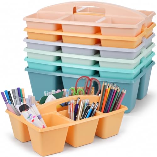 6 Pack Classroom Caddy with Handle, 6 Compartment (Boho) - color: Boho