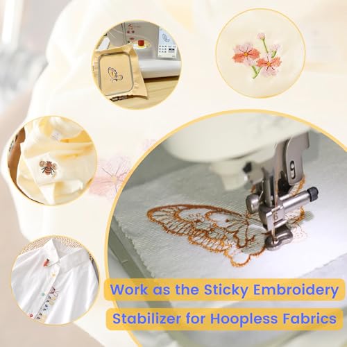 New brothread 36PCS 8.5"x11" Sticky Water Soluble Embroidery Stabilizer - size: 36P