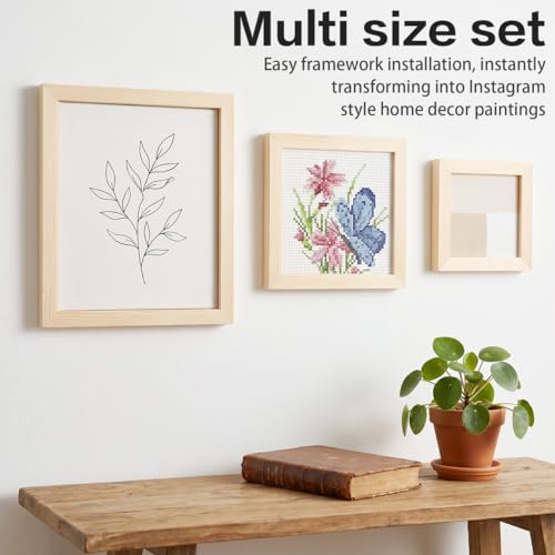 24 Pcs Wooden Stretcher Bars – 6 Sizes Needlework Frame Kit w/ 100 Tacks