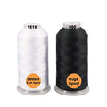 New brothread Huge Spools Embroidery Machine Thread -1Black+1White - color: 1xWHITE+1xBLACK