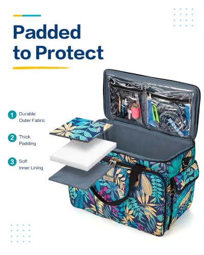 HOMEST Sewing Machine Carry Case, with Shoulder Strap and Front Pocket - color: Floral, size: Sewing Machine Bag Style 1