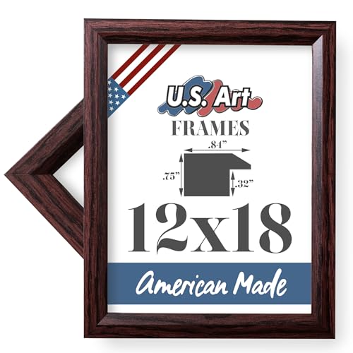 12x18 Inches Custom Cut Designer Cherry Real Poplar Wood .84 inch Moulding Picture Poster Frames - color: Cherry, size: 12x18