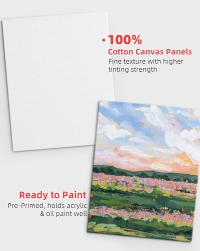 Simetufy 12 Pack 5x7 Inch Small Flat Canvas Boards for Kids Painting - size: 5"x7"