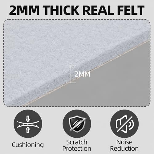 Self Adhesive Felt Sheets, 6PCS 13.4"x10.8" Light Grey - color: Light Grey