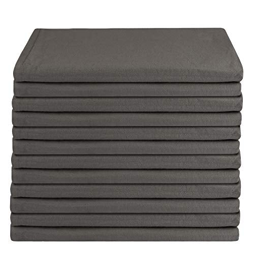 DG Collections 100% Cotton Flour Sack Towels – 12 Pack, 27x27 Inches, Grey, Lint-Free, Pre-Washed, Hemmed Edges – Reusable Kitchen Towels for Cleaning, Embroidery, Printing & Crafts - Grey - color: Grey, size: Set of 12 (27x27 inches)