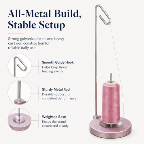 Simthread Metal Thread Spool Holder Stand for Sewing Embroidery Pink - color: Pink