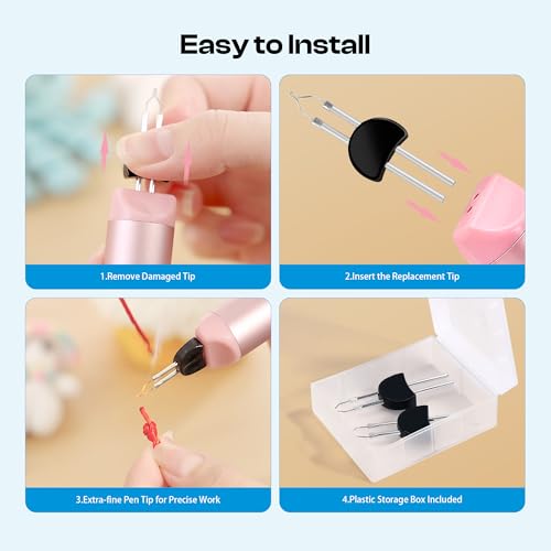 Caydo Thread Burner Replacement Tips, for T-007U, 2 Pieces per Pack - color: White Replacement Tips
