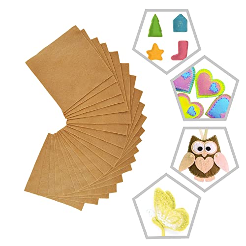 Jtnohx Soft Felt Fabric Flexible Craft Felt Sheets Brown 6" 20Pcs 1.4mm - color: Brown