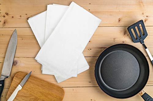Aunti Em's Kitchen Flour Sack Dish Towels - Natural Cotton for Embroidery and Drying Glass, Hand, Dinnerware - Plain, Thick, Zero-Lint - Highly Absorbent - Set of 13, 27 x 27 Inch, White - color: White