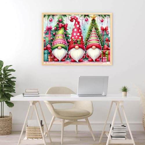 Christmas Stamped Cross Stitch Kits for Beginners Adults, Gnomes Dimensions Needlepoint Art Crafts,Counted Cross Stitch Kits Embroidery Kits for Beginners Adults for Home Decor 15.7X11.8inch - color: Cross Stitch-1011-2