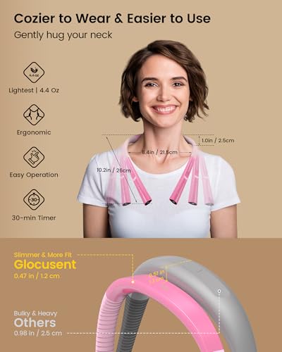 Glocusent Upgraded LED Neck Reading Light, Book Light for Reading in Bed - color: Light Pink, size: Slim-Medium