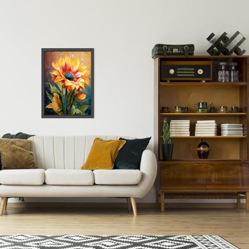 MjhRcll Flowers Stamped Cross Stitch Kits,Daisy Embroidery Starter Kit for Beginners,Cross Stitch Kits for Adults 12×16 Inch - color: X1926
