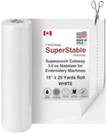 Superpunch Cutaway Embroidery Stabilizer, 3.0 oz, White, 15 in x 25 yd - color: White, size: 15" x 25 yards roll
