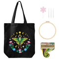 Nuberlic Embroidery Tote Bag Kit for Beginners with Moth Pattern - color: color1