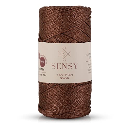 S Sensy 2mm Sparkel - Premium Polypropylene Macrame Cord, Copper 252 Yards - color: Copper Sparkle, size: 1 Skein