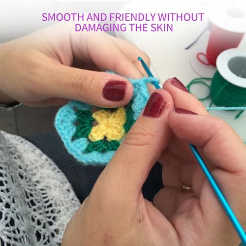 Coloured Crochet Hooks, 37 PCS Crochet Hook Set, High Quality Crochet Needles for Arthritic Hands, with Large-Eye Blunt Needles and Stitch Markers