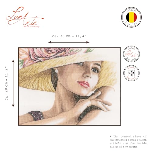 Lanarte Cross Stitch kit Lady with hat II Linen, Counted, DIY
