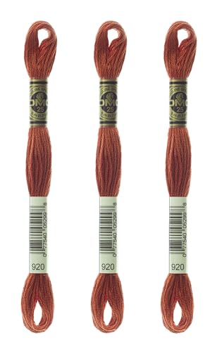 6-Strand Embroidery Cotton 8.7yd - Medium Copper - 117-920 - Bundle of 3 Skeins