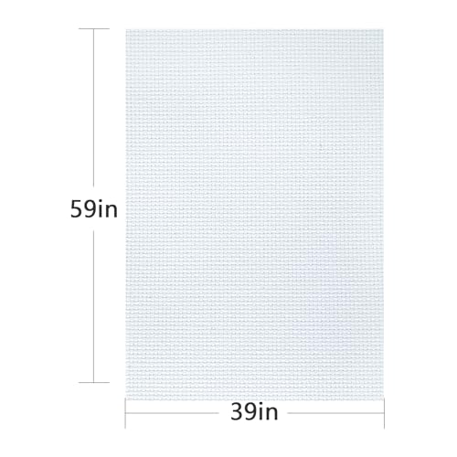 MYFAMIREA Cross Stitch Aida Fabric 11 Count, 59 by 39 Inch Large Size, Classic Reserve Cross Stitch Aida Cloth for Home DIY Embroidery Decoration - color: White, size: 11 CT 59 x 39In