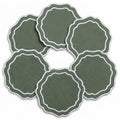 Linen Coasters for Drinks Set of 6, Sage - color: 1117 - Sage, size: 6 inches