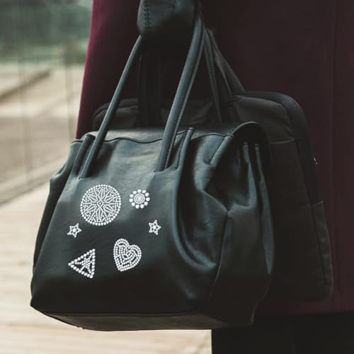 26 Pcs Diamond Pattern Iron on Rhinestones Transfer, Bling Crystal Clothing Repair Applique Heat Transfer Patches for T-Shirt Vest Shoes Hat Jacket Pants Bags Decor - style: Mixed Shapes