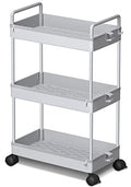 Ronlap 3 Tier Slim Rolling Storage Cart with Wheels Utility Organizer, Grey - color: Gray