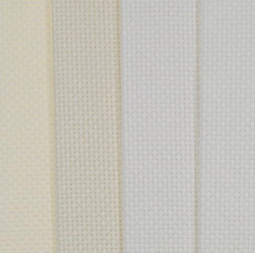 KCS 4 pc of 12" x 18"(30cmx45cm) 14CT Counted Cotton Aida Cloth Cross Stitch Fabric (Antique White+Cream) - color: Antique White+cream