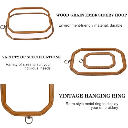 Resin Decorative Embroidery Hoop - 3 Square Pieces 10*7 inch Cross Stitch Hoops Set, Resin Embroidery Frame for Display Sewing Craft Hanging Ornament - style: Square-10*7inch-3pcs