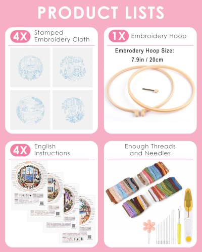 TINDTOP Embroidery Kit for Adult, Embroidery DIY Starter Kit - color: Window