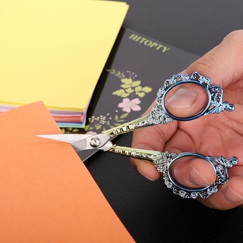 Sewing Embroidery Scissors, Sharp Thread Shears with Cover - color: Blue