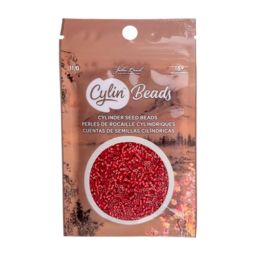 John Bead 25g Cylin Beads Dark Red Matte 11/0 Glass Cylindrical Seed Beads for Jewelry Bracelets Necklaces Earrings Making Embroidery - color: Opaque Dark Red Matte