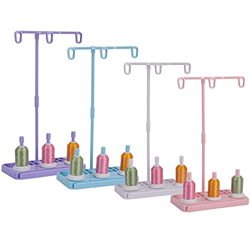HONEYSEW Embroidery Thread Spool Holder Stand Sewing Machine Accessories Three Spool Thread Stand White Blue Pink Three Color for Choose (White) - color: white