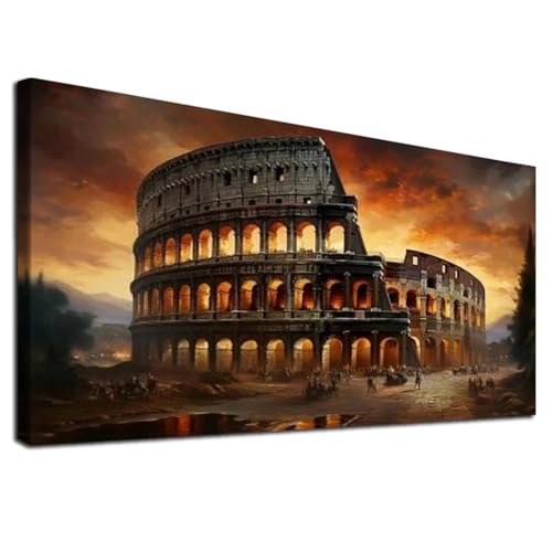 JATOK Diamond Painting Kit for Adults, Colosseum, 27.5 x 15.7 in - color: Midnight Blue