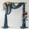 Wedding Arch Draping Fabric 1 Panel Grey Blue Sheer Backdrop Drapes - color: Grey Blue, size: 1 Panel
