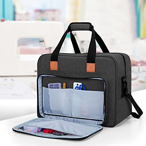 LUXJA Portable Tote Sewing Machine Bag, Black - color: Black