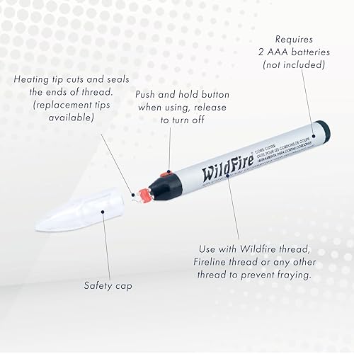 Beadalon Wildfire Cord Cutter: Macrame Cord and Fireline Beading Thread Burner, Ideal for Jewelry Making, Trims and Prevents Fraying of Cords, Simple Operation, Battery Operated with Safety Switch - style: Cord Cutter